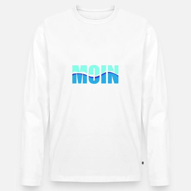 Moin - maritimes Design - Männer Premium Bio Langarmshirt - Weiß