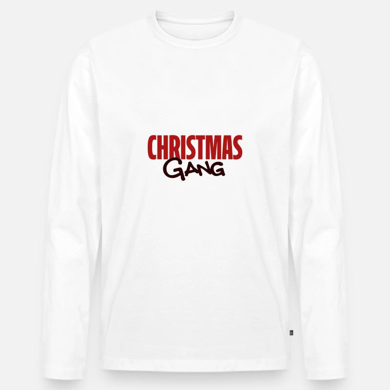Weihnachtsbande - Männer Premium Bio Langarmshirt - Weiß