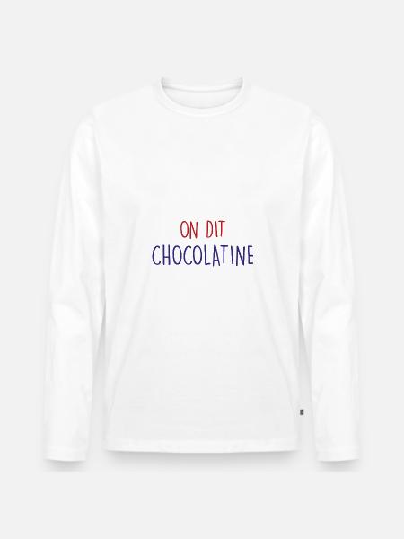 on dit chocolatine - T-shirt manches longues Premium bio Homme - blanc
