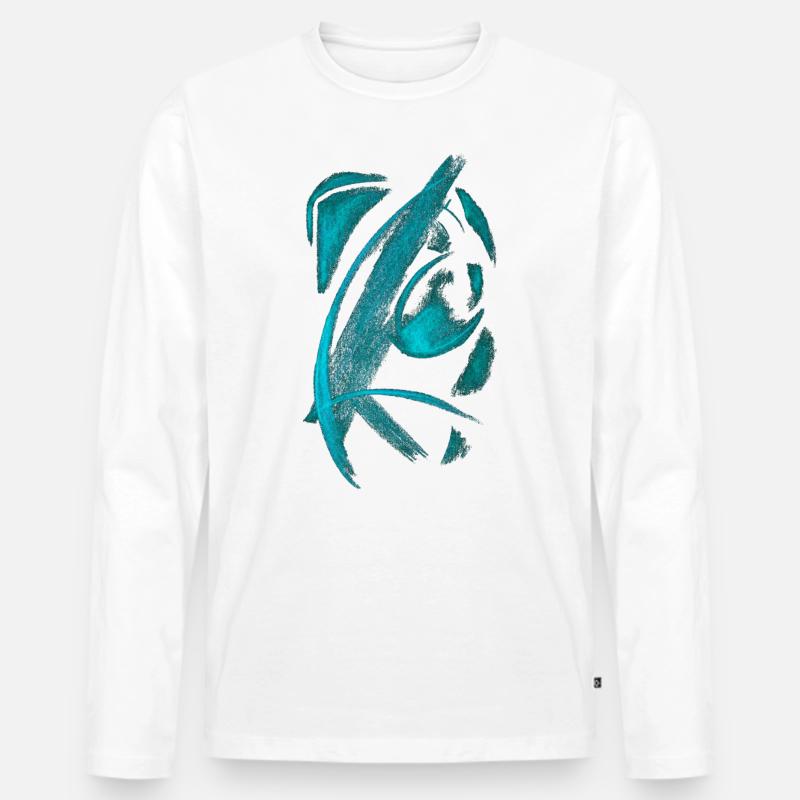abstrakt - Männer Premium Bio Langarmshirt - Weiß