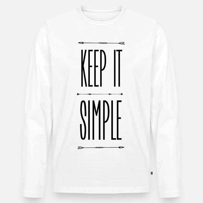 Keep it simple - Männer Premium Bio Langarmshirt - Weiß