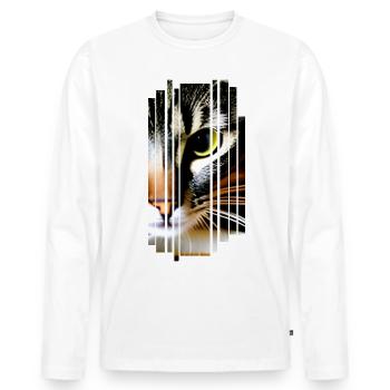 Katze Katzen - Männer Premium Bio Langarmshirt - Weiß - Vorne - Nico (187cm)