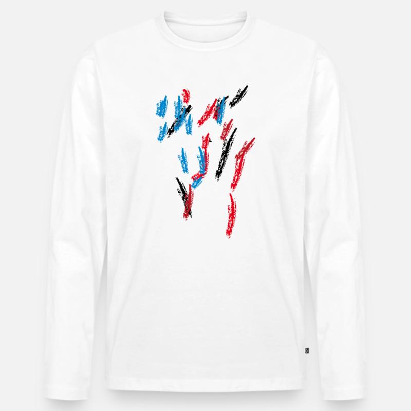Farben Muster - Männer Premium Bio Langarmshirt - Weiß