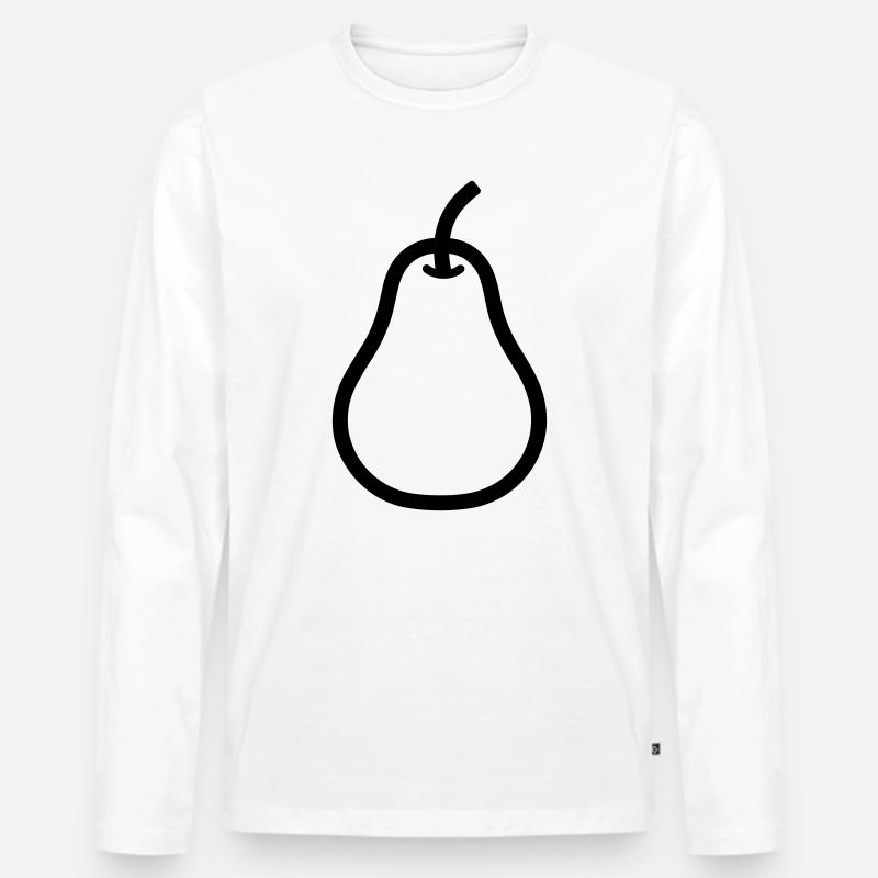 Birne - Männer Premium Bio Langarmshirt - Weiß