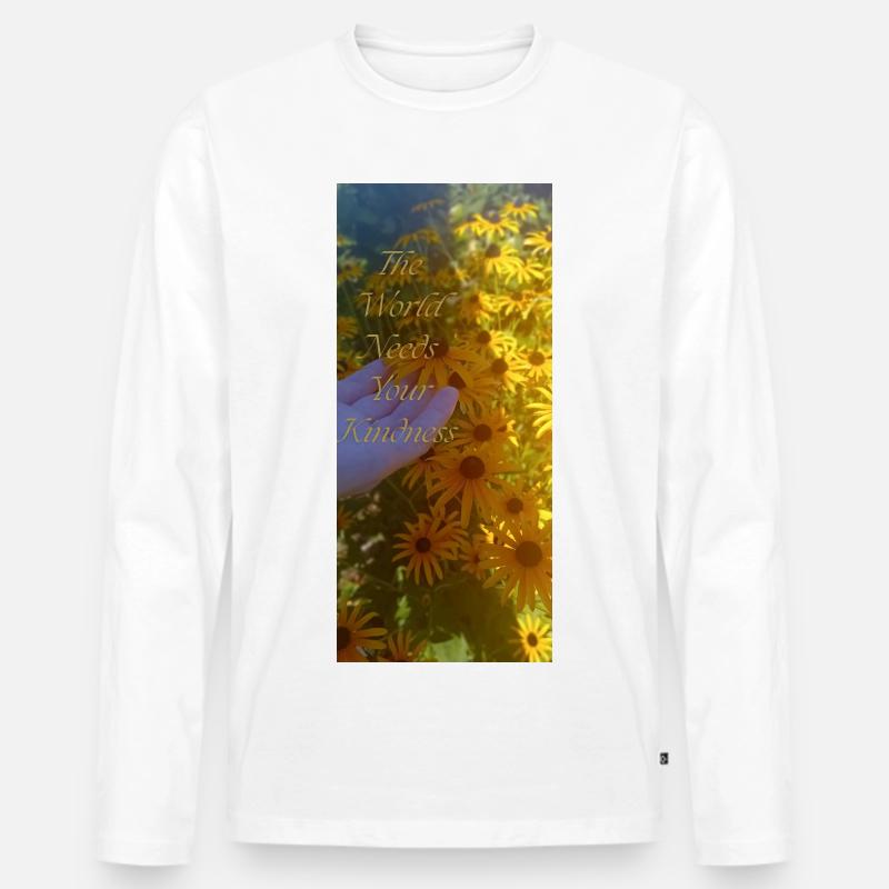 Positive Botschaft  - Männer Premium Bio Langarmshirt - Weiß