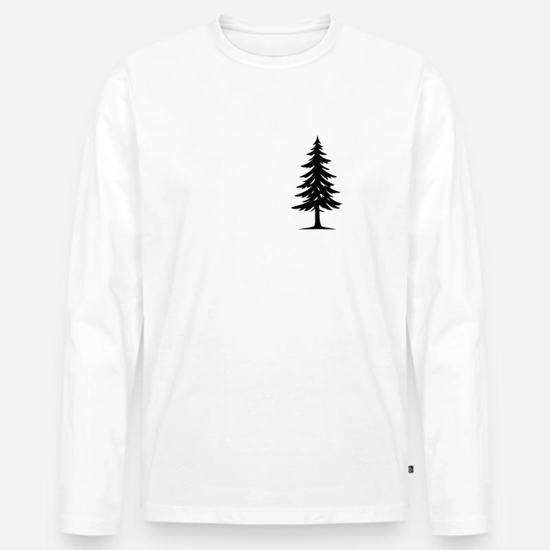 Fichte - Männer Premium Bio Langarmshirt - Weiß