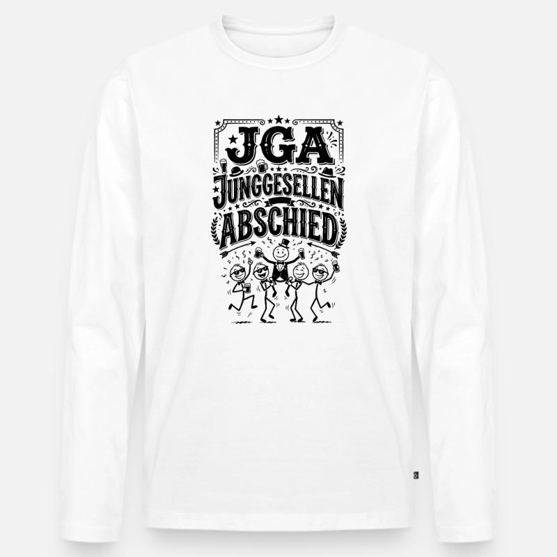 JGA Junggesellenabschied Spruch - Männer Premium Bio Langarmshirt - Weiß