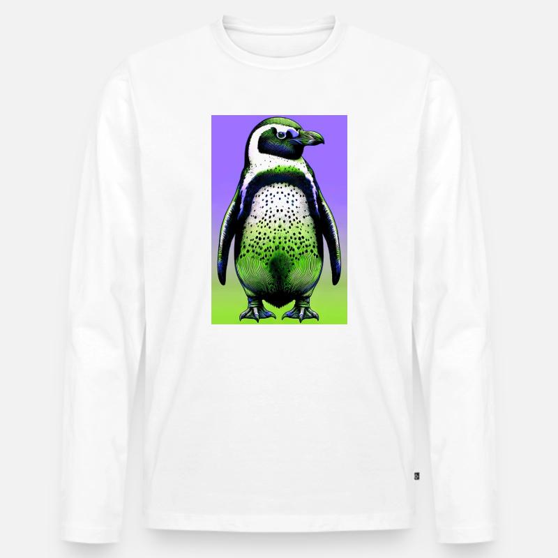 Pinguin - Männer Premium Bio Langarmshirt - Weiß