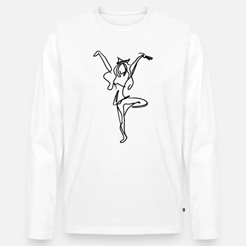 Cheerleaderin - Männer Premium Bio Langarmshirt - Weiß