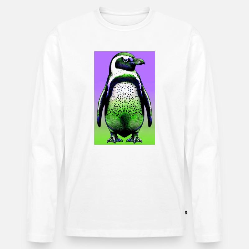 Pinguin - Männer Premium Bio Langarmshirt - Weiß