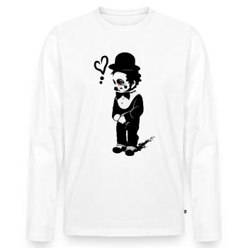 clown - Männer Premium Bio Langarmshirt - Weiß - Vorne - Nico (187cm)