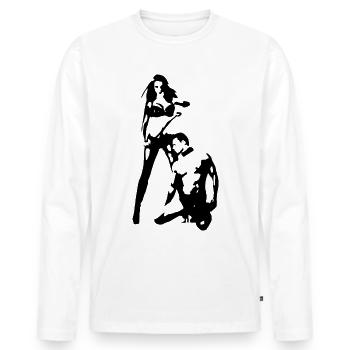 2reborn LOVE - Männer Premium Bio Langarmshirt - Weiß - Vorne - Nico (187cm)