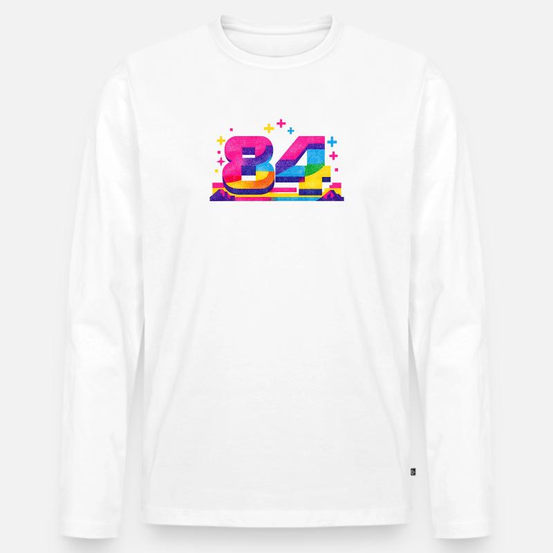numero_84 - Männer Premium Bio Langarmshirt - Weiß