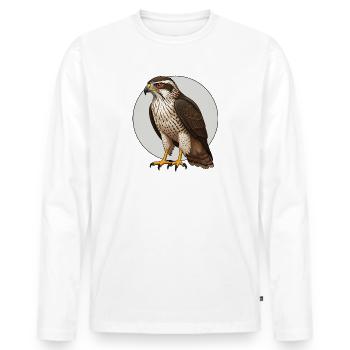Autour des palombes Accipiter Gentilis Oiseau de proie Oiseau de proie - T-shirt manches longues Premium bio Homme - blanc - Devant - Nico (187cm)