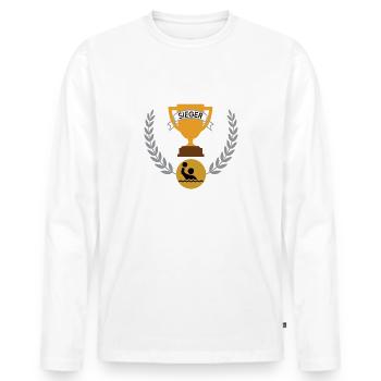 Aquaball Sieger Gewinner Turnier Meisterschaft - Männer Premium Bio Langarmshirt - Weiß - Vorne - Nico (187cm)