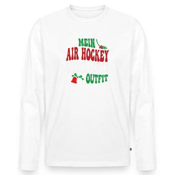 Weihnachten Air Hockey Air Hockeyspieler XMAS - Männer Premium Bio Langarmshirt - Weiß - Vorne - Nico (187cm)