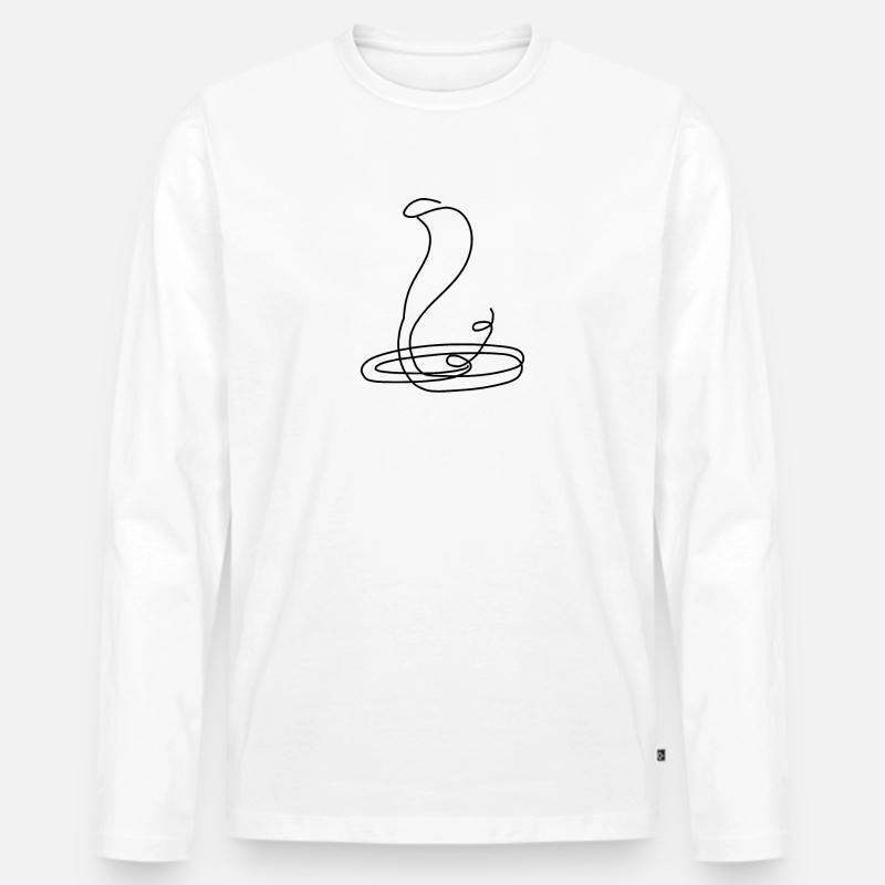 Cobra Cobra - Männer Premium Bio Langarmshirt - Weiß
