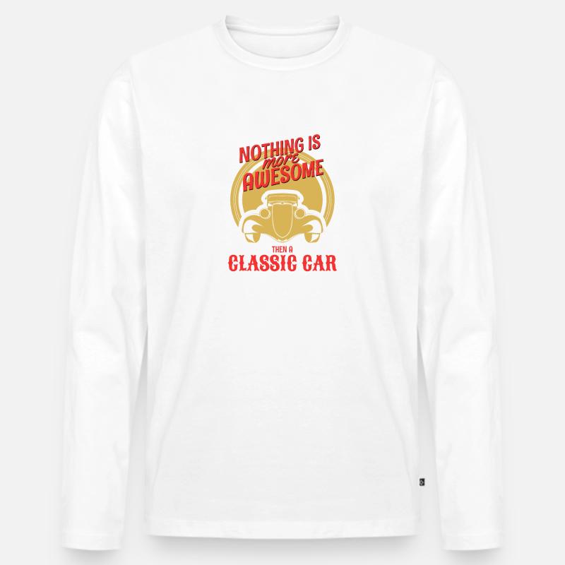 Klassisches Auto, Geschenk, Geschenkidee - Männer Premium Bio Langarmshirt - Weiß