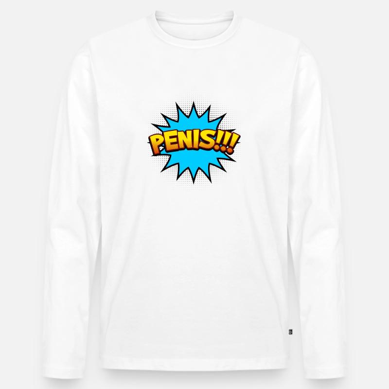 Penis Comic Style - Männer Premium Bio Langarmshirt - Weiß