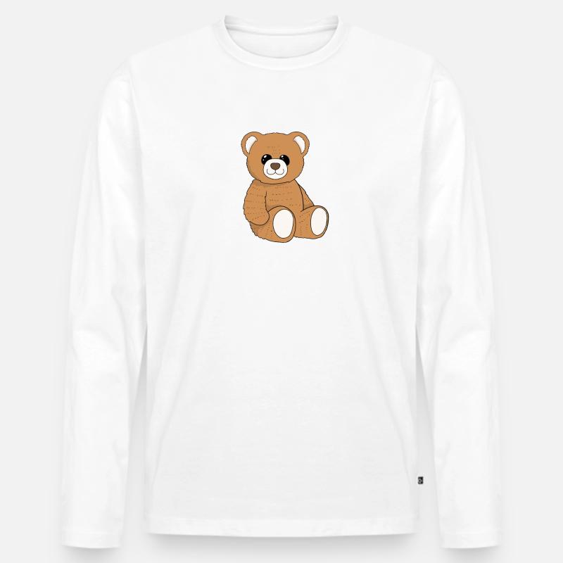 Cute Teddy Bear Stuffed Toy - Männer Premium Bio Langarmshirt - Weiß