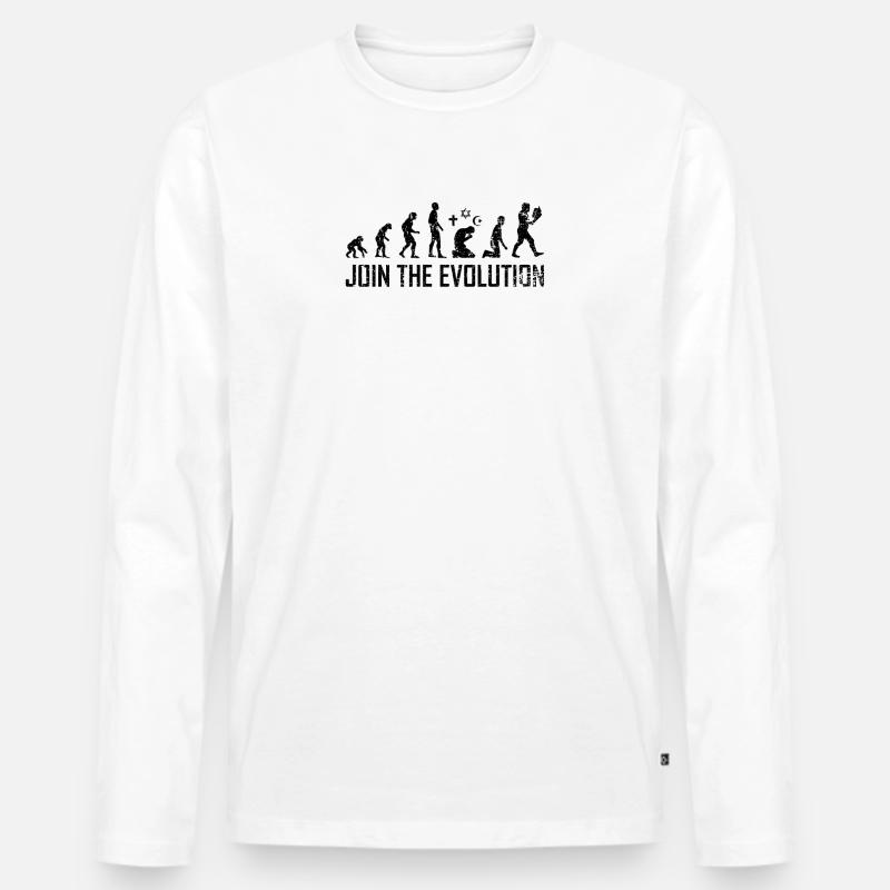 Atheist Evolution Atheisten Wissenschaft Lernen - Männer Premium Bio Langarmshirt - Weiß