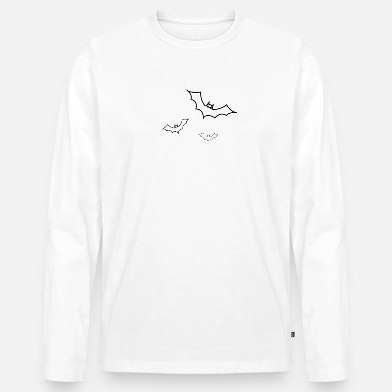 Fledermaus - Fledermäuse - Männer Premium Bio Langarmshirt - Weiß