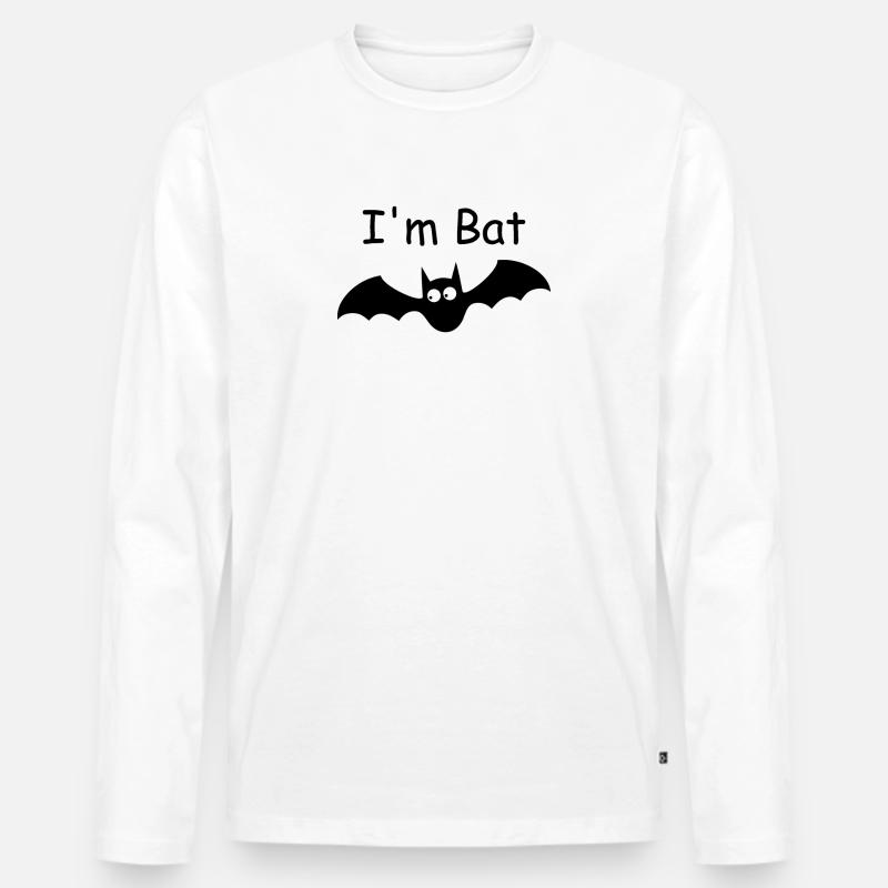 Fledermaus I'm Bat vincebee.de - Männer Premium Bio Langarmshirt - Weiß