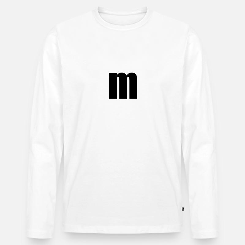Der Buchstabe m M - Männer Premium Bio Langarmshirt - Weiß