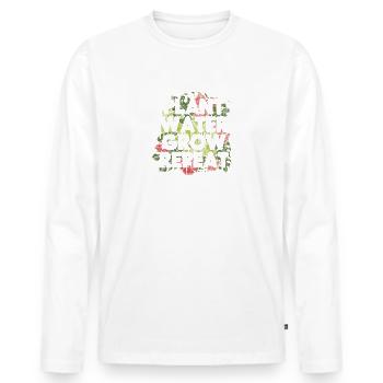 raster 9592 Merch by Amazon Standard 01 - Men's Premium Organic Long Sleeve Shirt - white - Front - Nico (187cm)