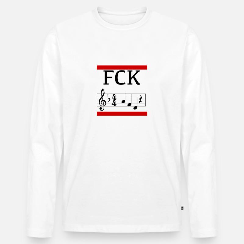 fck afd - Männer Premium Bio Langarmshirt - Weiß
