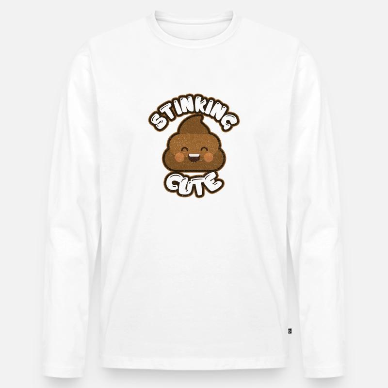 Stinking Cute Emoji - Männer Premium Bio Langarmshirt - Weiß