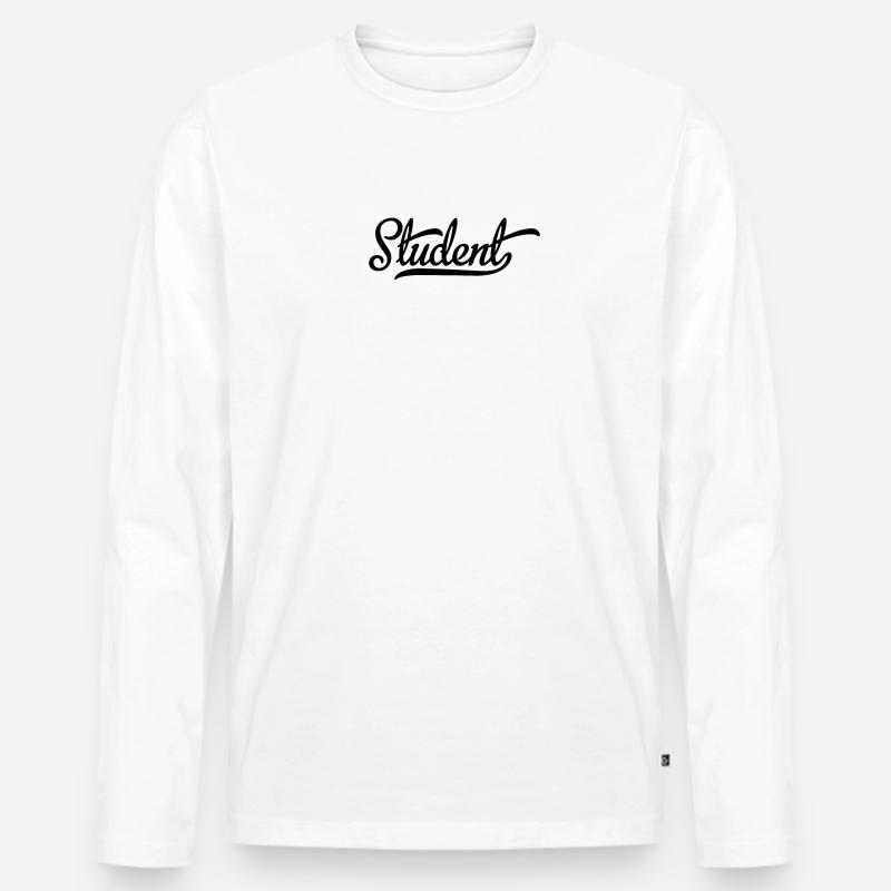 Student - Männer Premium Bio Langarmshirt - Weiß