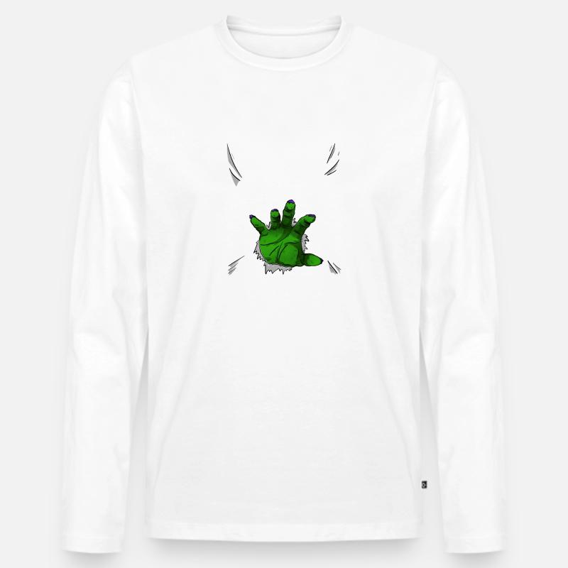 Haupt-Hulk - Männer Premium Bio Langarmshirt - Weiß