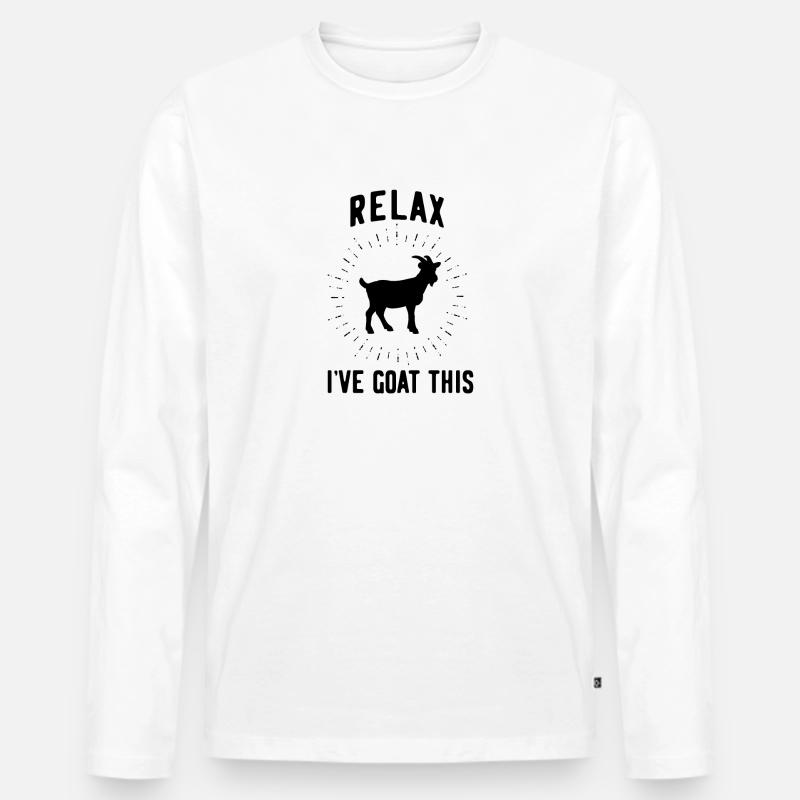 Ziege Ziegenbock - Männer Premium Bio Langarmshirt - Weiß