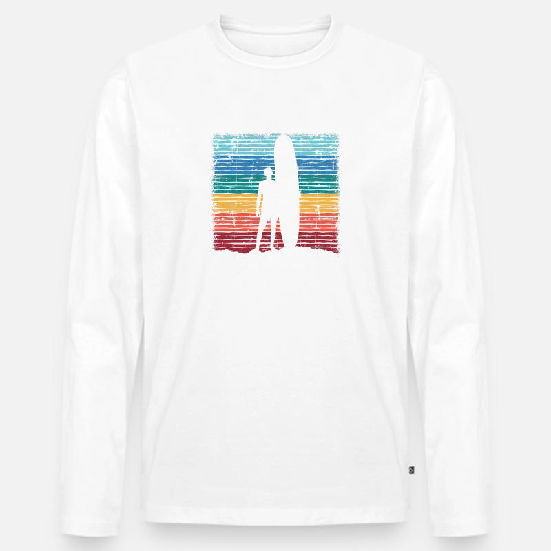Surfer - Männer Premium Bio Langarmshirt - Weiß