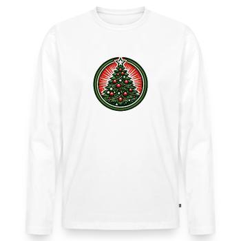 Weihnachtsbaum-Abzeichen - Männer Premium Bio Langarmshirt - Weiß - Vorne - Nico (187cm)
