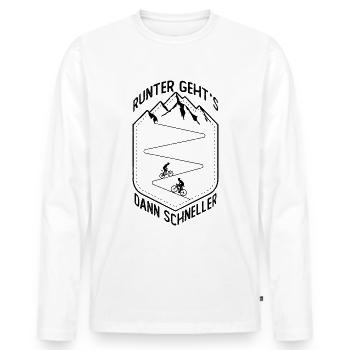 Rutreich Gehen Dann Schneller - - Männer Premium Bio Langarmshirt - Weiß - Vorne - Nico (187cm)