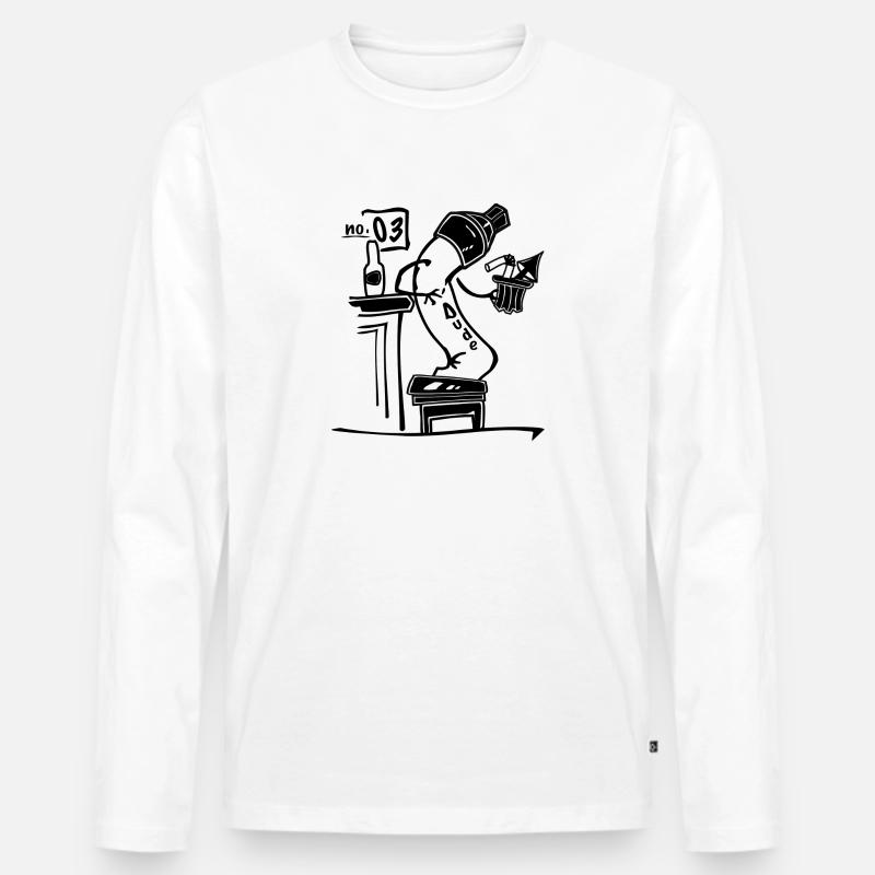 Dude no 03 - Männer Premium Bio Langarmshirt - Weiß