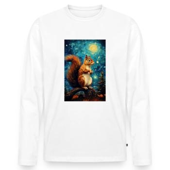 Eichhörnchen - Männer Premium Bio Langarmshirt - Weiß - Vorne - Nico (187cm)