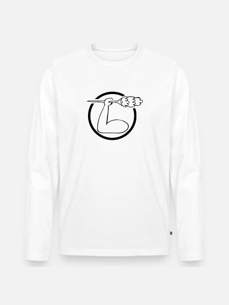 Putzmann - Männer Premium Bio Langarmshirt - Weiß