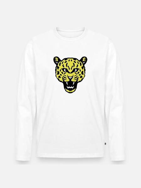 head leopards wild animals - Men's Premium Organic Long Sleeve Shirt - white