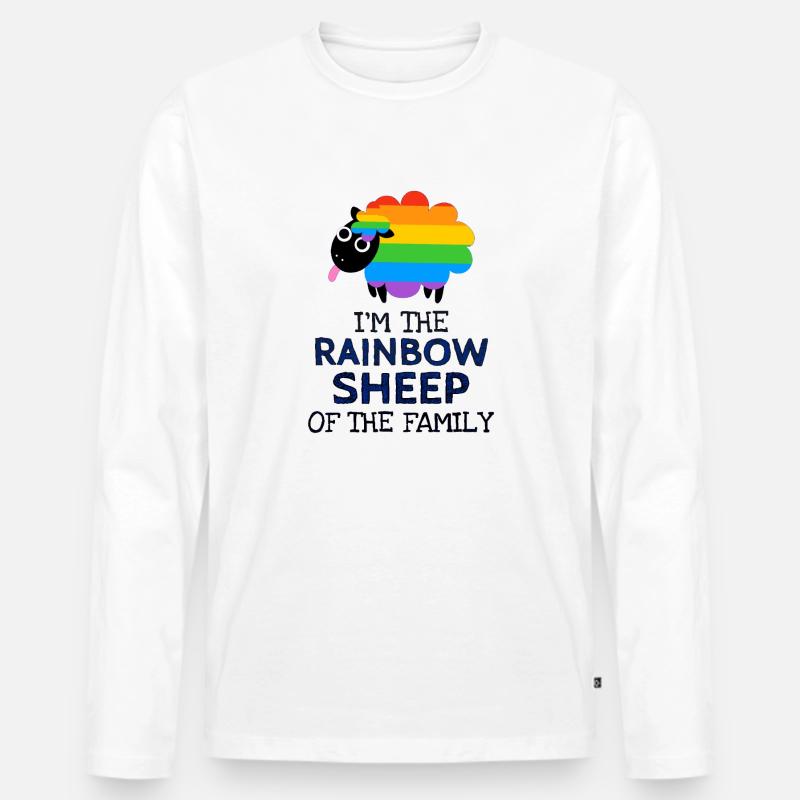 Regenbogen - Männer Premium Bio Langarmshirt - Weiß