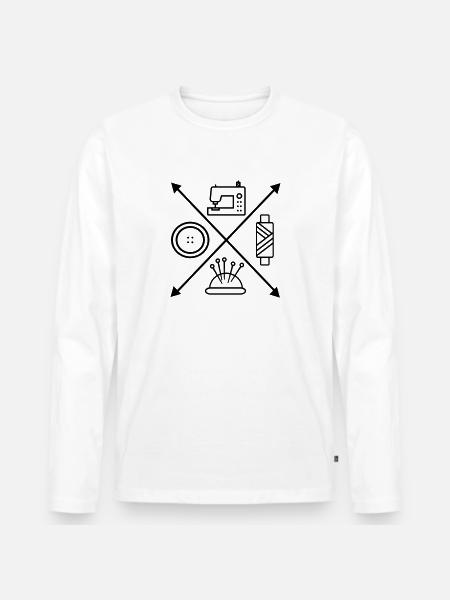 sew - Men's Premium Organic Long Sleeve Shirt - white