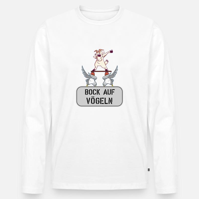 bock auf vögeln - Männer Premium Bio Langarmshirt - Weiß