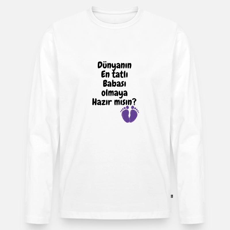 Baba Oluyorsun - Männer Premium Bio Langarmshirt - Weiß