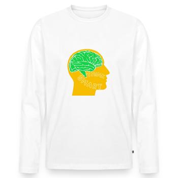 Think smart - think smart - Men's Premium Organic Long Sleeve Shirt - white - Front - Nico (187cm)