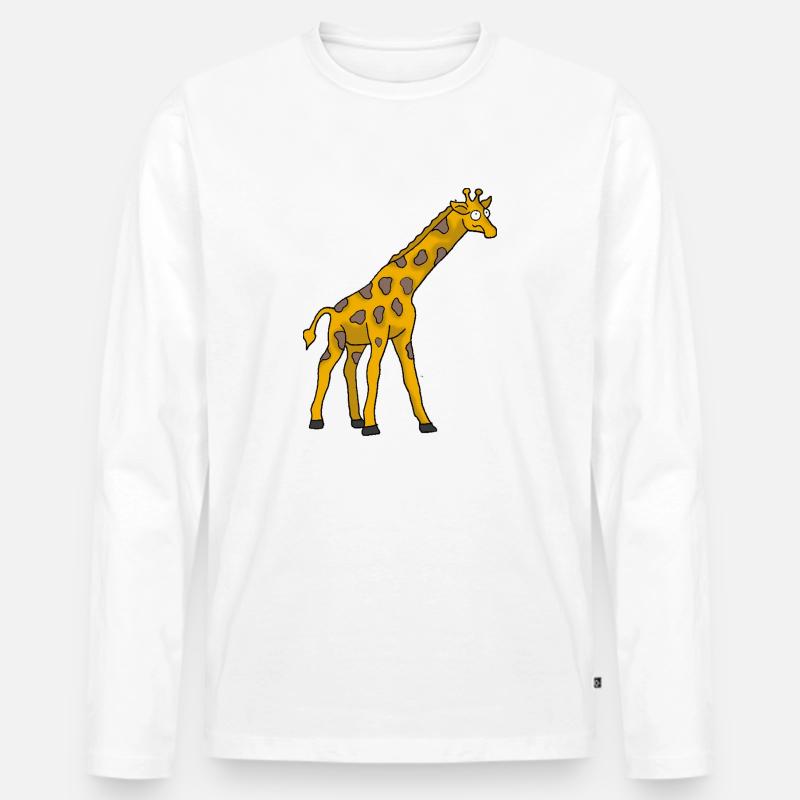 Giraffe 1 - Männer Premium Bio Langarmshirt - Weiß
