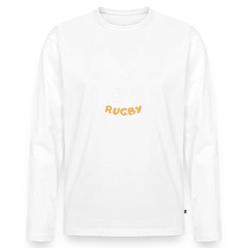 J'peux pas J'ai rugby - T-shirt manches longues Premium bio Homme - blanc - Devant - Nico (187cm)
