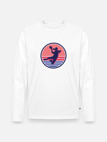 Handball Mädchen Handballerin Handballspielerin - Männer Premium Bio Langarmshirt - Weiß