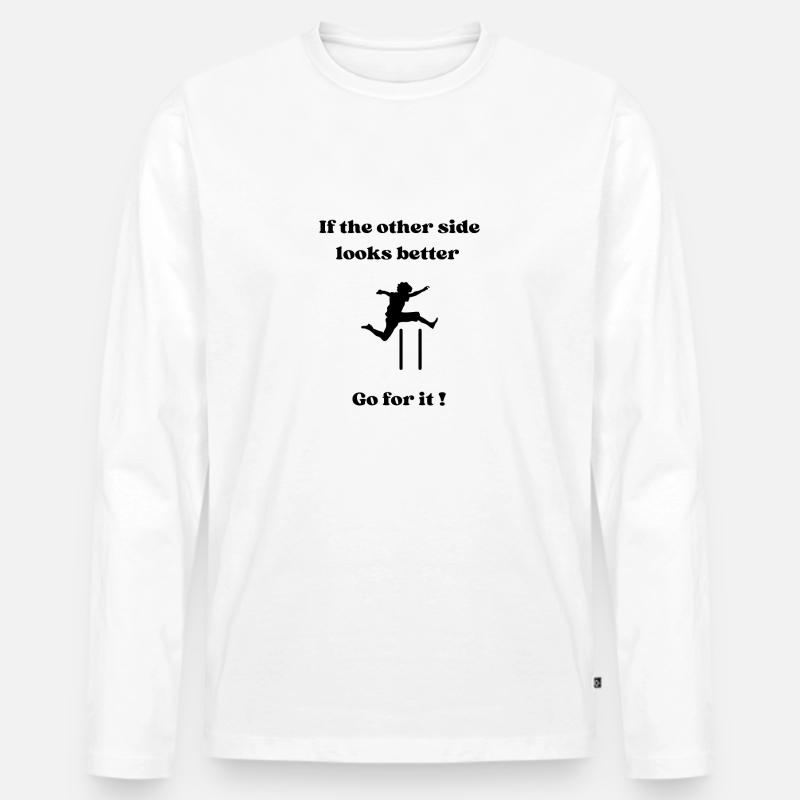 Nur zu! - Männer Premium Bio Langarmshirt - Weiß